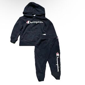 Toddler Champion Black Sweatpants Sweatshirt Set Size 3T